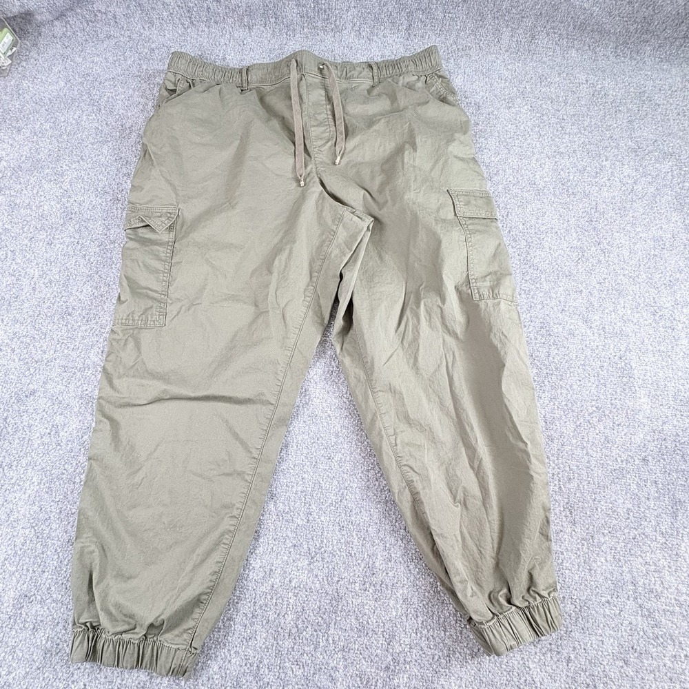 Tommy Hilfiger Cargo Jogger Pants Men's XXL Olive Elastic Waist 40x27 Streetwear